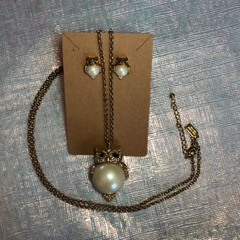Kate Spade owl pendant and studs
